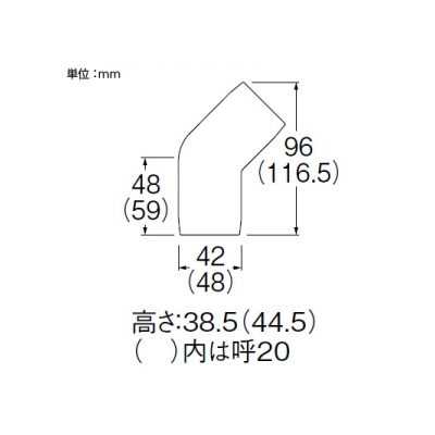 三栄水栓製作所 平面エルボカバー45°呼び13 塩化ビニル樹脂製  R58-31-13 画像2