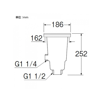 三栄水栓製作所 流し排水栓 キッチン用 二槽シンク用 取付(ネジ径162) ポリプロピレン製  H6501 画像2