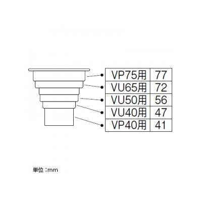三栄水栓製作所 防臭キャップ キッチン用 排水口(VUパイプ(40・50・65)、VPパイプ(40・75)) 塩化ビニル樹脂製  PH62-84 画像3