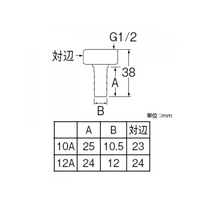 三栄水栓製作所 ペア樹脂管金具セット バスルーム用 T421-862の10A・12A、T421-863、T421R-863、T421R-862、T421R-863E用  T421-4S-10A 画像2