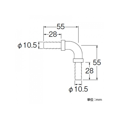 三栄水栓製作所 ペアホースL金具セット バスルーム用 T4205-86-10A×20用  T4215-32S-10A 画像2