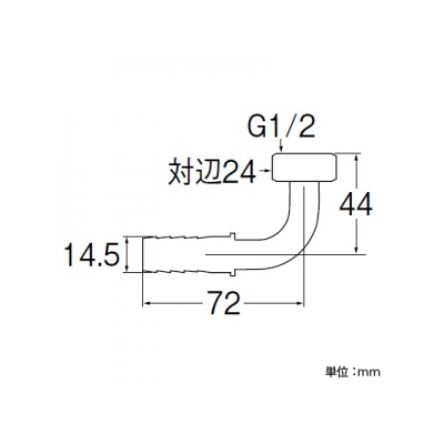 三栄水栓製作所 ペアホースL金具セット バスルーム用 15Aホース用  T421-14S-15A 画像2