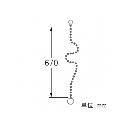 三栄水栓製作所 バス用ゴム栓クサリ 排水用品 バスルーム用 長さ:67cm  PU215-48 画像2