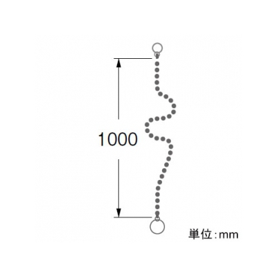 三栄水栓製作所 バス用ゴム栓クサリ 排水用品 PH27ゴム栓用 長さ:100cm  PU20-48-5-100 画像2