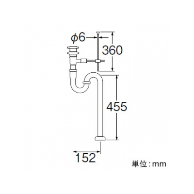 三栄水栓製作所 ポップアップSトラップ 洗面用品 オーバーフロー用 アジャスト付 ポップアップガイド付 排水栓外径:66mm パイプ径:32mm  H700T-38 画像3