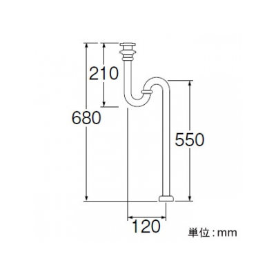 三栄水栓製作所 アフレナシSトラップ 洗面用品 オーバーフローのない手洗器用 アジャストなし 排水栓外径:54mm  H74B-25 画像2