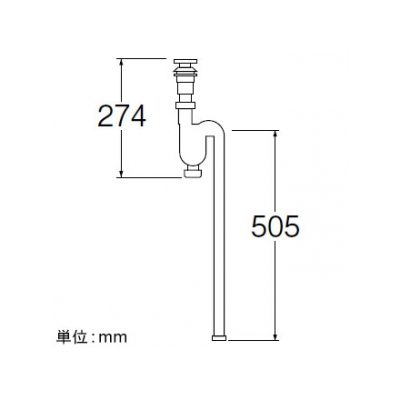 三栄水栓製作所 アフレ付Sトラップホース 洗面用品 オーバーフロー用 排水栓外径:56mm  PH786-32 画像2