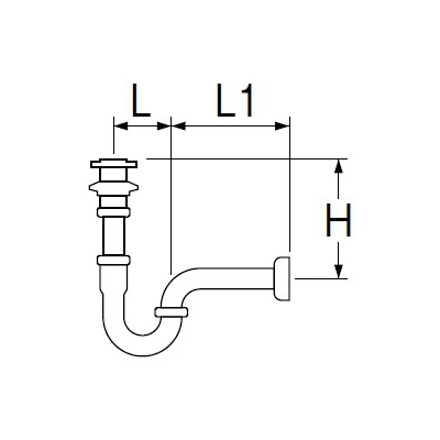 三栄水栓製作所 アフレ付Pトラップ 洗面用品 オーバーフロー用 アジャスト付 排水栓外径:54mm  H71-25 画像2