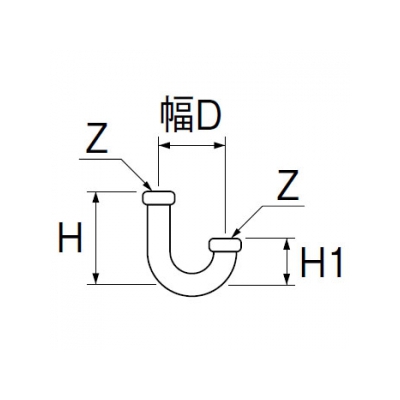 三栄水栓製作所 トラップ用U管 洗面所用 金属製SトラップおよびPトラップ用 パイプ径:25mm  PH70-67-25 画像3