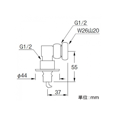 三栄水栓製作所 洗濯機用ニップル 自動ストップ機能付  PY1230-40TVX 画像3