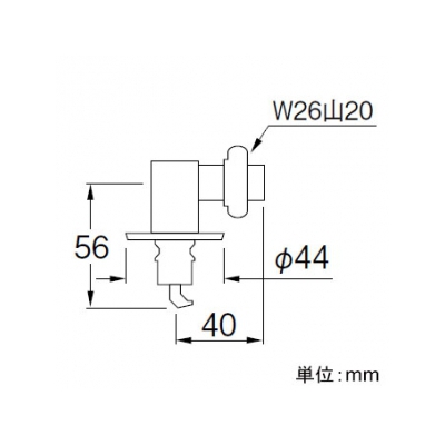 三栄水栓製作所 洗濯機用L型ニップル 曲げ角度:90° 自動ストップ機能付  PY124-41TVX-16 画像2