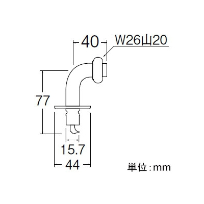 三栄水栓製作所 洗濯機用L型ニップル 曲げ角度:90° 自動ストップ機能付  PY122-40TVX-16 画像2