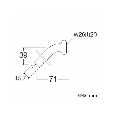 三栄水栓製作所 洗濯機用L型ニップル ネジサイズ:W26山20 自動ストップ機能付  PY122-4TVX-16 画像2