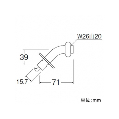 三栄水栓製作所 洗濯機用L型ニップル ネジサイズ:W26山20 自動ストップ機能付  PY121-4TVX-16 画像2