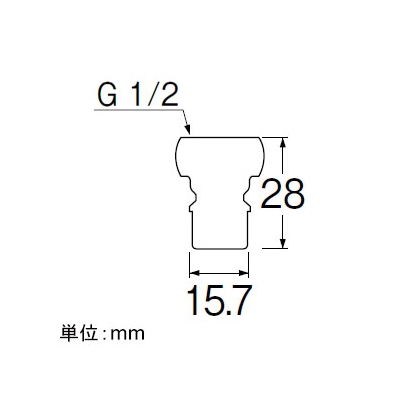三栄水栓製作所 洗濯機用ニップル カップリング水栓用 ネジサイズ:G1/2  PT332-13 画像2