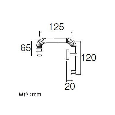 三栄水栓製作所 風呂水給水ノズル 洗濯機用 PT171-86ホース用 長さ:260～340mm  PT171 画像2