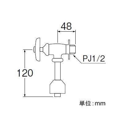 三栄水栓製作所 小便器洗浄水栓 トイレ用 直管長さ:90mm  V90J-13 画像2