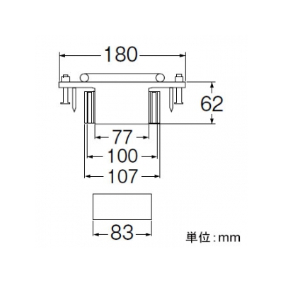 三栄水栓製作所 床フランジ(大便器用) トイレ用 75VP・VUおよび100VP・SU・VUパイプ兼用 ステンレスボルト(R46)付  H800-8 画像2