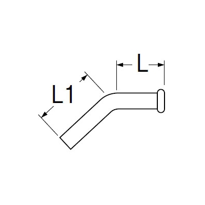 三栄水栓製作所 45°洗浄管下部 トイレ用 パイプ径:38mm  H81-1-45 画像2