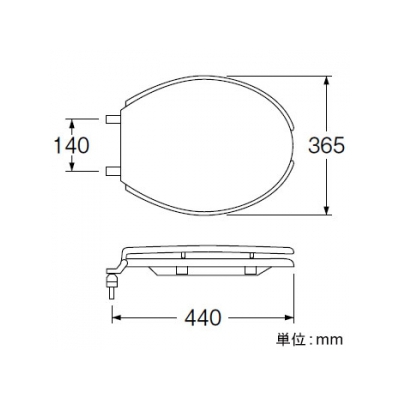 三栄水栓製作所 前割便座 トイレ用 取付工具付 小サイズ 幅:365mm 奥行:440mm アイボリー  PW902-S-I 画像3