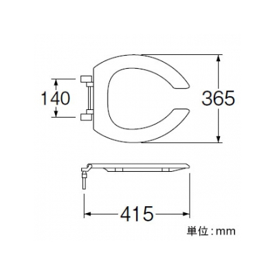 三栄水栓製作所 前割便座(フタナシ) トイレ用 取付工具付 幅:365mm 奥行:415mm ホワイト  PW906 画像3