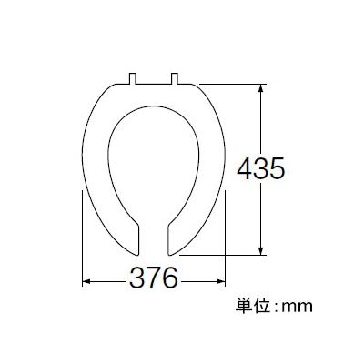 三栄水栓製作所 前割便座用座 トイレ用 PW902補修用座 幅:376mm 奥行:435mm アイボリー  PW902-2-I 画像4