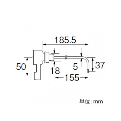 三栄水栓製作所 ロータンクレバー トイレ用 レバー左回転 レバーからフロートまで:185.5mm  PH84-170XL 画像3