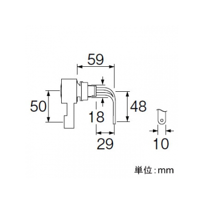 三栄水栓製作所 ロータンクレバー トイレ用 レバーからフロートまで:59mm  PH84-17X 画像3