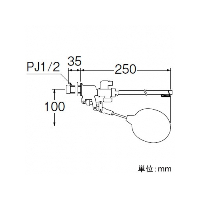 三栄水栓製作所 補助水管付ボールタップ トイレ用 連結ホースなし 手洗付ロータンクのサイフォン・サイフォンゼット式に適合  PV46-5X-13 画像3