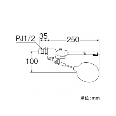 三栄水栓製作所 補助水管付ボールタップ トイレ用 手洗いなしロータンクのサイフォン・サイフォンゼット式に適合  V45-X-13 画像3