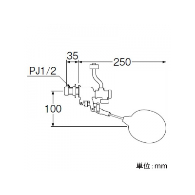 三栄水栓製作所 手洗ロータンクボールタップ トイレ用 手洗付用 平付ロータンク用  V46-2X-13 画像3