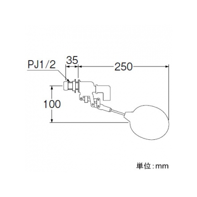 三栄水栓製作所 ロータンクボールタップ トイレ用 手洗なしロータンク用  V45-13 画像3