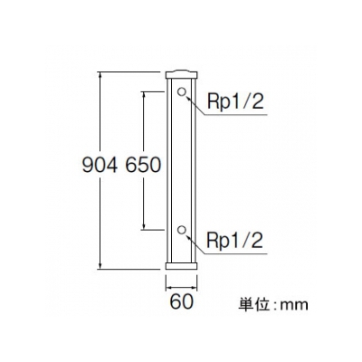 三栄水栓製作所 木目調水栓柱 ガーデニング 高さ:900mm 前面木目調ライトブラウン  T803-60X900-LBR 画像3