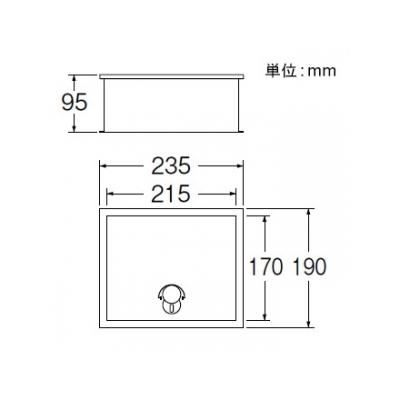 三栄水栓製作所 カギ付散水栓ボックス(床面用) ガーデニング ヘアライン仕上 外寸:190×235×95mm  R81-6 画像2