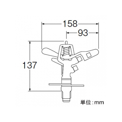 三栄水栓製作所 パートサークルスプリンクラー上部 ガーデニング 設定範囲散水 口径:4.8×3.2mm  C56F-20 画像3