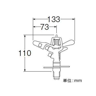 三栄水栓製作所 パートサークルスプリンクラー上部 ガーデニング 設定範囲散水 口径:4.0×2.4mm  C55F-13 画像3