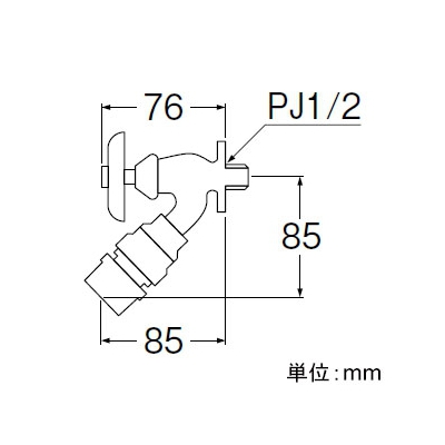 三栄水栓製作所 ジョインター散水栓 単水栓 逆止弁なし 適合ホース内径:12～15mm  PY807-13 画像2