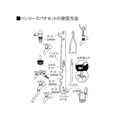 三栄水栓製作所 水栓ベンリースパナセット 工具  PR34S 画像2