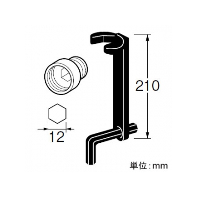 三栄水栓製作所 立水栓取付レンチ 立水栓・混合栓のロックナット対辺約24mm用  PR351 画像3