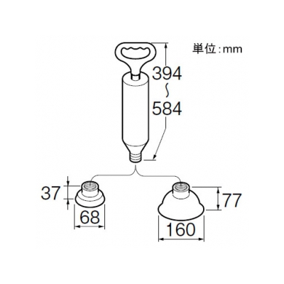 三栄水栓製作所 真空式パイプクリーナー メンテナンス用品 洋式トイレ用 PR870の大型タイプ  PR8700-L 画像2