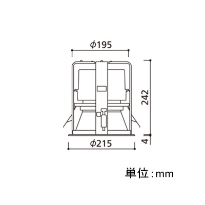 オーデリック LEDダウンライト M形 防雨仕様 埋込穴φ200 CDM-TP150Wクラス 配光角:35° 連続調光 本体色:オフホワイト 昼白色タイプ 5000K  XD301109 画像2