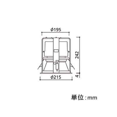 YAZAWA公式卸サイト】LEDダウンライト M形 防雨仕様 埋込穴φ200 FHT42W