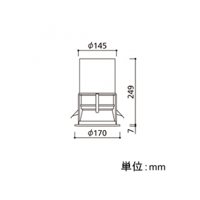 オーデリック LEDダウンライト M形 防雨仕様 埋込穴φ150 FHT42W×3灯クラス 配光角:31° 連続調光 本体色:オフホワイト 昼白色タイプ 5000K  XD301173 画像2