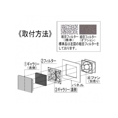 篠原電機 プラスチックギャラリー GPCシリーズ 細目フィルタータイプ ABS樹脂製 黒  GPC-16B-H 画像2