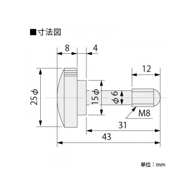 篠原電機 飾りビス ボルト部 SS34B、クロームメッキ仕上 つまみ部 ポリカーボネート、黒色(ローレット付) 長さ43mm  KB-B-43 画像2