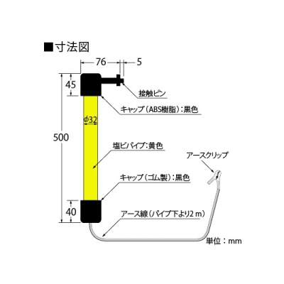 篠原電機 放電用接地棒 適応電圧:6.6kV  HSB-50 画像2