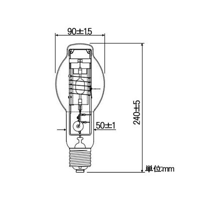 パナソニック セラメタH 片口金 E形 230形 拡散形 色温度4000K E39口金  MF250CL/BU/230/N 画像2