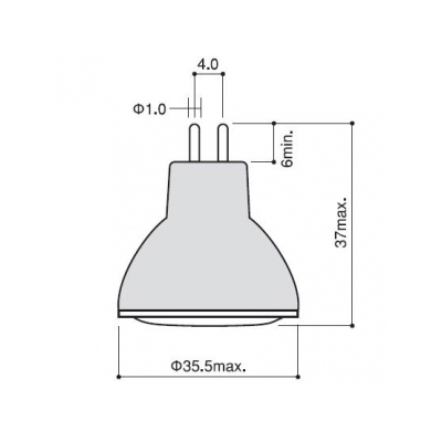 フェニックス ダイクロイックミラー径35mm ハロゲンランプ ダブルUVカット設計 12V 20W 広角 GZ4口金  JR12V20WKW/3GZ4 画像2