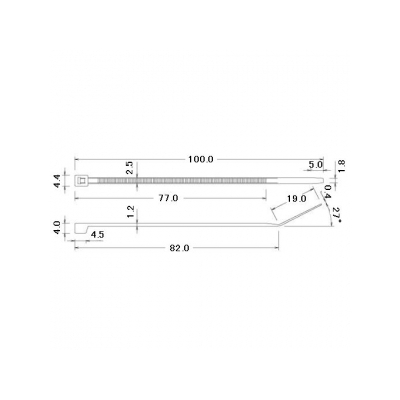 エスケイ工機 スタンダードタイ (レギュラー) 全長100mm 幅2.5mm 100本入り 白  SKB-100WH-HD 画像2