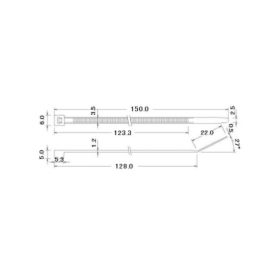 エスケイ工機 スタンダードタイ (レギュラー) 全長150mm 幅3.5mm 100本入り 赤  SKB-150RD-HD 画像2